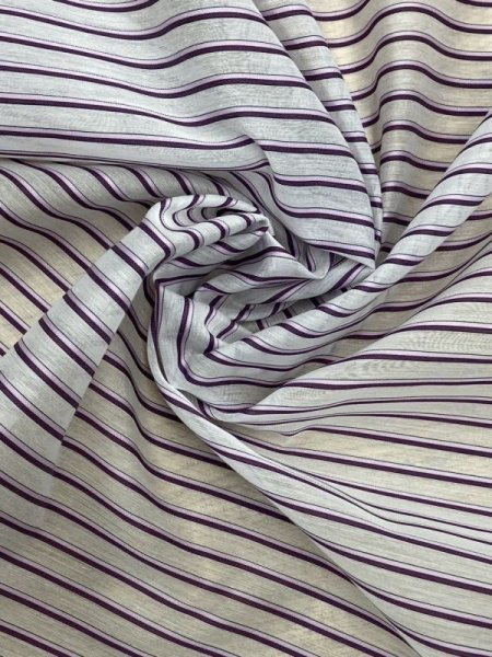 画像7: 生地：シアー素材・ポリエステルボーダー（白／紫） (7)