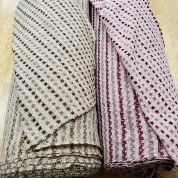 画像5: 生地:スクエア柄ジャガードニット(ベージュ系) (5)