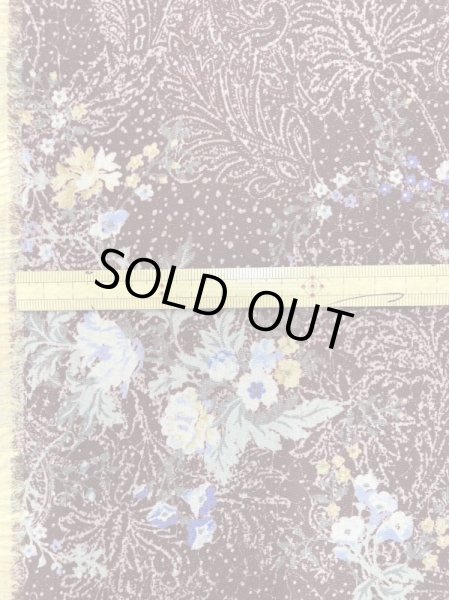 画像2: 生地：花柄ポリエステルプリント（エンジ） (2)