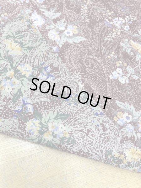 画像3: 生地：花柄ポリエステルプリント（エンジ） (3)