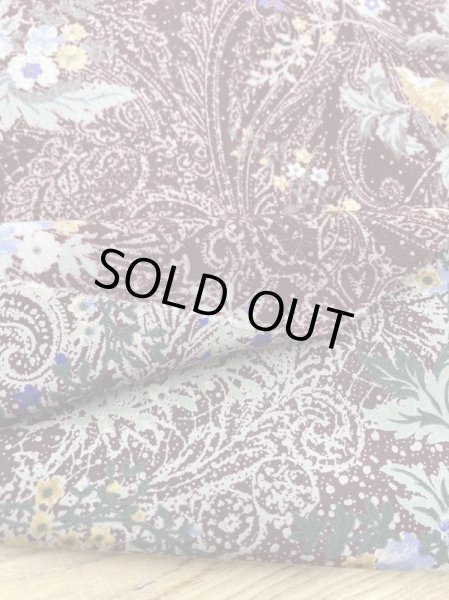 画像4: 生地：花柄ポリエステルプリント（エンジ） (4)