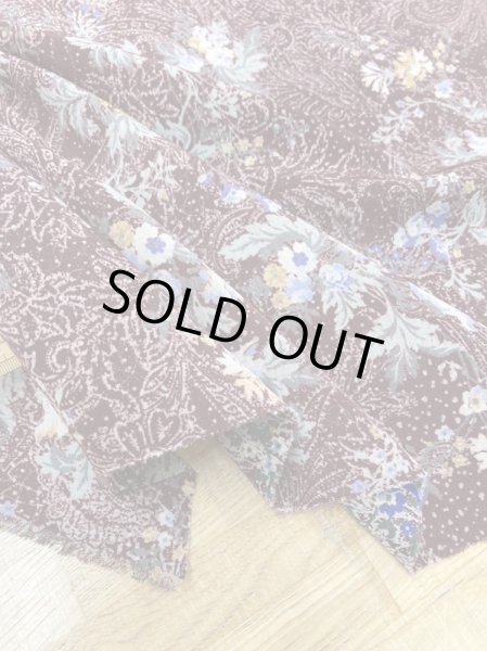 画像5: 生地：花柄ポリエステルプリント（エンジ） (5)