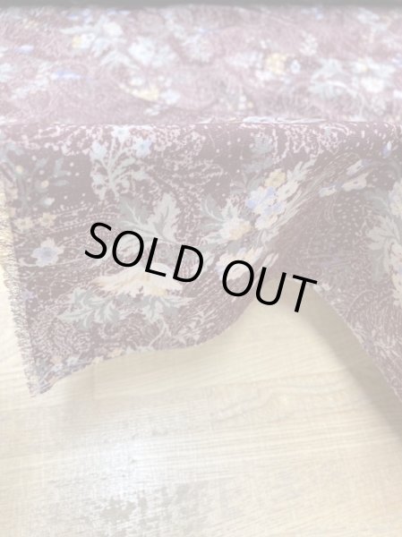 画像6: 生地：花柄ポリエステルプリント（エンジ） (6)