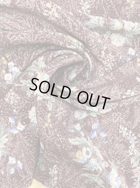 画像7: 生地：花柄ポリエステルプリント（エンジ） (7)