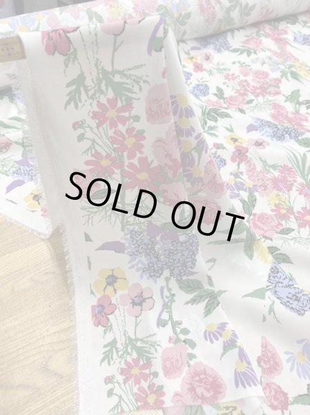 画像5: 生地:ポリエステル花柄プリントストライプ(白/ピンク) (5)