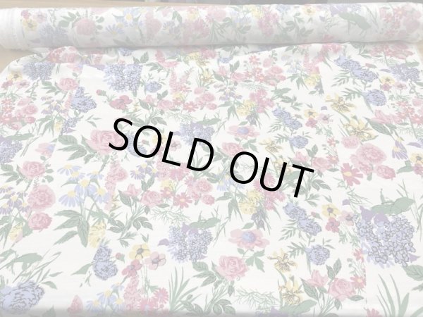 画像7: 生地:ポリエステル花柄プリントストライプ(白/ピンク) (7)