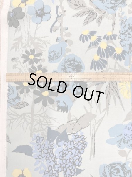 画像2: 生地:ポリエステル花柄プリントストライプ(水色/ブルー) (2)