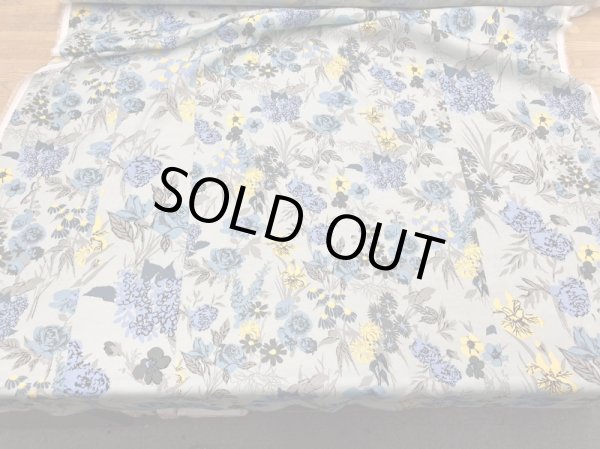 画像7: 生地:ポリエステル花柄プリントストライプ(水色/ブルー) (7)