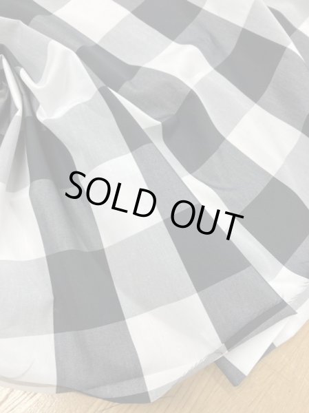画像5: 生地:ダブル幅ブロックチェック柄プリントポリエステル(白/黒) (5)