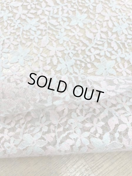 画像4: 生地:ダブル幅花柄チュールレース綿ナイロン(ピンク水色) (4)