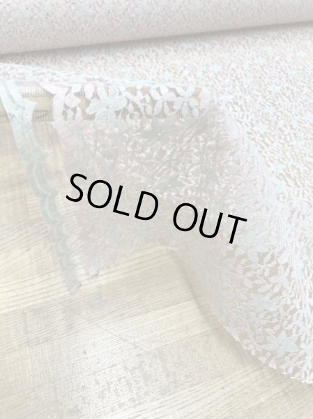 画像6: 生地:ダブル幅花柄チュールレース綿ナイロン(ピンク水色) (6)