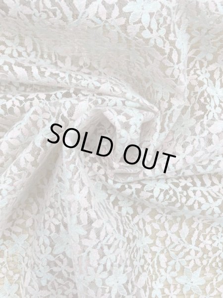 画像7: 生地:ダブル幅花柄チュールレース綿ナイロン(ピンク水色) (7)