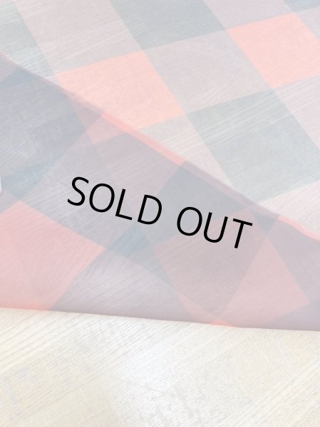 画像3: 生地：ダブル幅ブロックチェック柄プリントシフォン（赤／黒） (3)