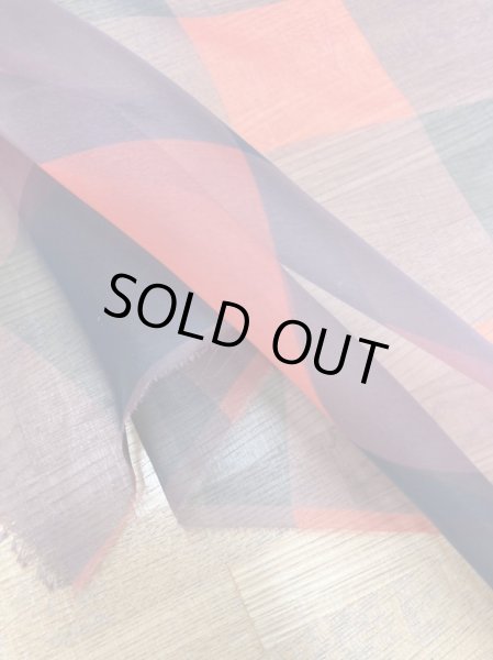 画像5: 生地：ダブル幅ブロックチェック柄プリントシフォン（赤／黒） (5)