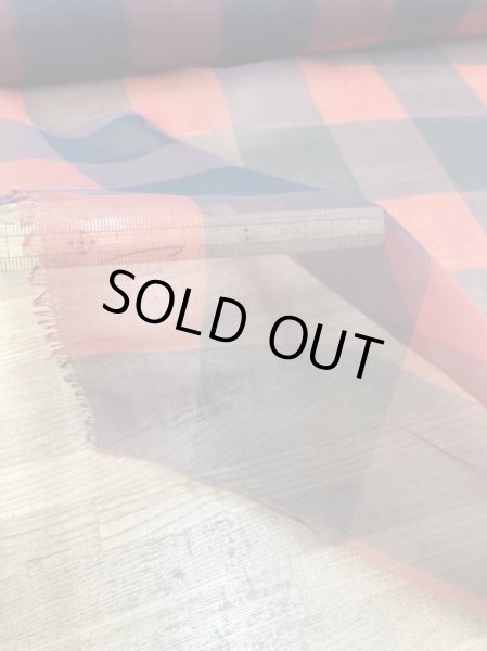 画像7: 生地：ダブル幅ブロックチェック柄プリントシフォン（赤／黒） (7)