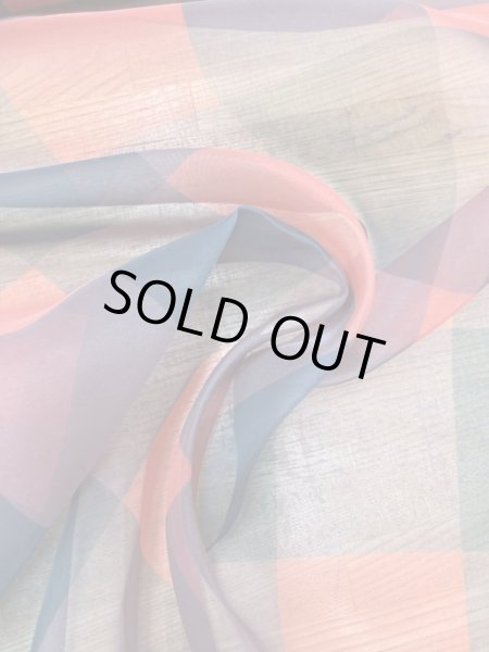 画像8: 生地：ダブル幅ブロックチェック柄プリントシフォン（赤／黒） (8)