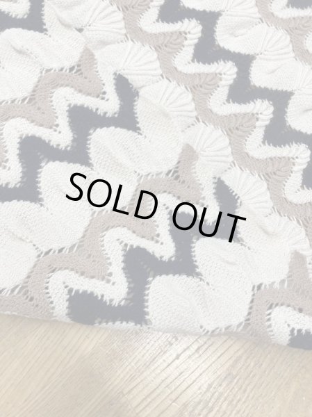 画像3: 生地:なみなみ手編み風透かし編みニット(キナリ/ベージュ/黒) (3)