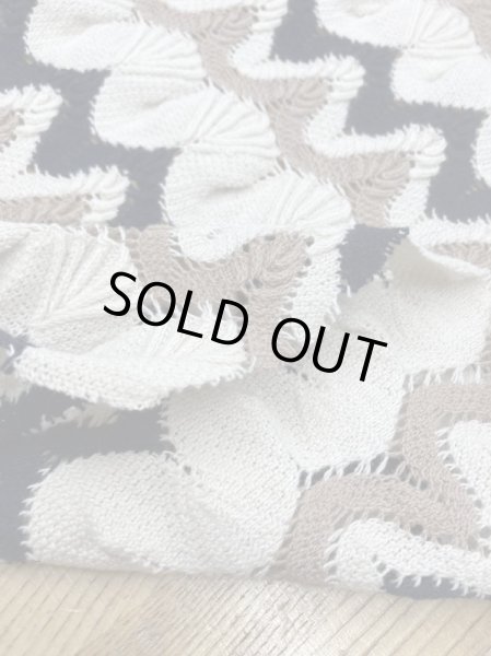 画像4: 生地:なみなみ手編み風透かし編みニット(キナリ/ベージュ/黒) (4)