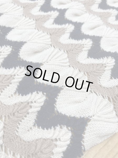 画像5: 生地:なみなみ手編み風透かし編みニット(キナリ/ベージュ/黒) (5)