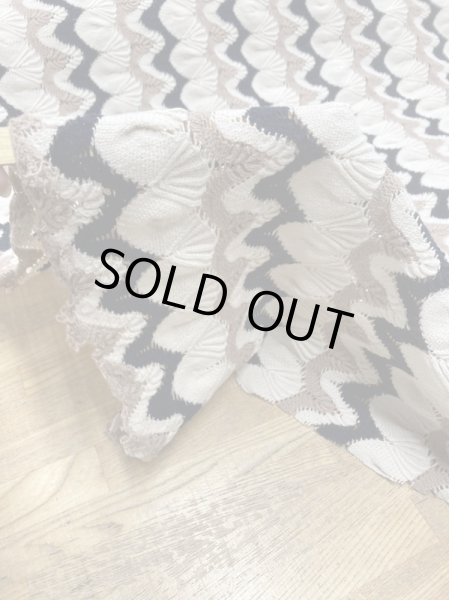 画像6: 生地:なみなみ手編み風透かし編みニット(キナリ/ベージュ/黒) (6)