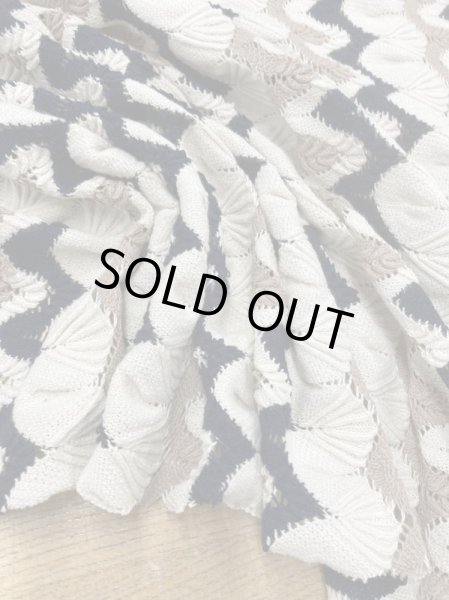 画像7: 生地:なみなみ手編み風透かし編みニット(キナリ/ベージュ/黒) (7)