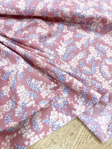 画像5: 生地：綿100％花柄プリント80ローン（ピンク） (5)