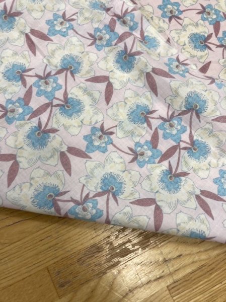 画像3: 生地:綿100%花柄プリント80ローン(ピンク/ベージュ) (3)