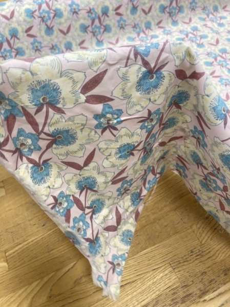 画像5: 生地:綿100%花柄プリント80ローン(ピンク/ベージュ) (5)