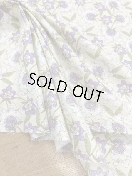 画像6: 生地:綿100%花柄プリント80ローン(イエロー/ベージュ) (6)