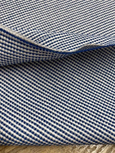 画像4: 生地:綿ポリ細かいチェック柄ポコポコ織り(ブルー/白) (4)