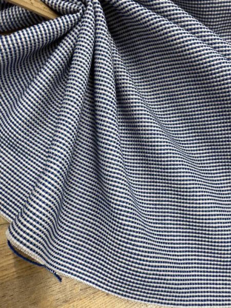 画像6: 生地:綿ポリ細かいチェック柄ポコポコ織り(ブルー/白) (6)