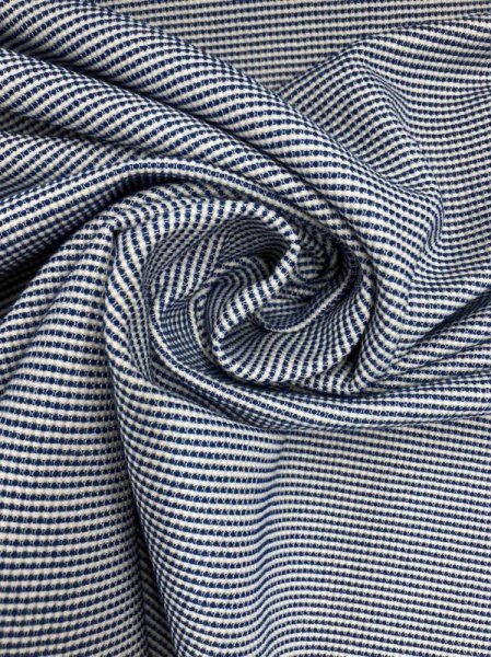 画像7: 生地:綿ポリ細かいチェック柄ポコポコ織り(ブルー/白) (7)