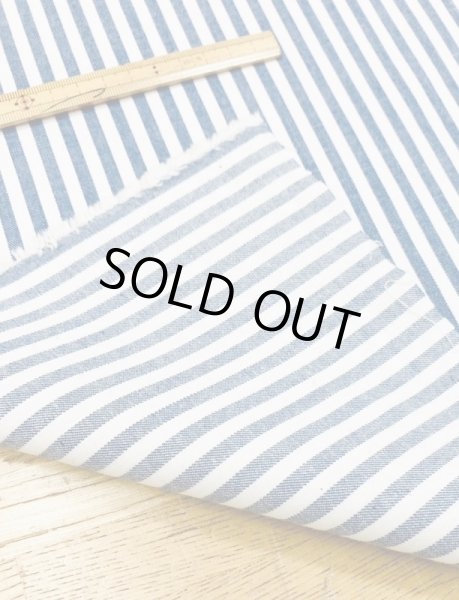 画像4: 生地：綿100％ヒッコリー柄コットン（紺／白） (4)