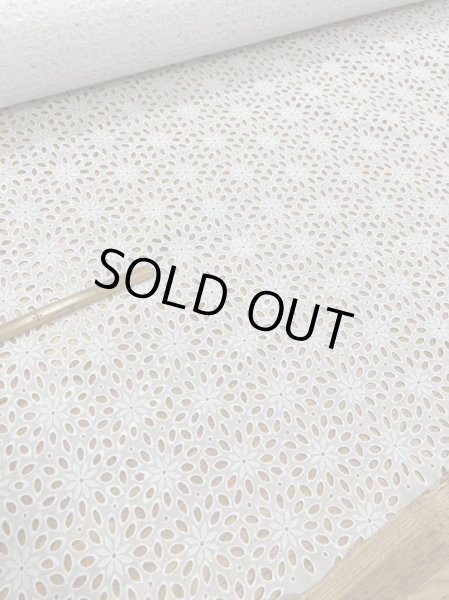 画像8: 生地:綿花柄両耳スカラップ刺繍レース(白) (8)