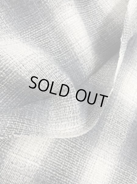 画像4: 生地:綿100%オンブレチェック柄ゆる編み(グレー/白) (4)