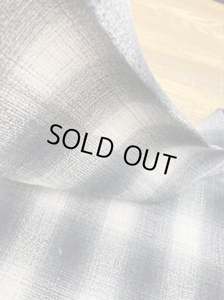 画像5: 生地:綿100%オンブレチェック柄ゆる編み(グレー/白) (5)