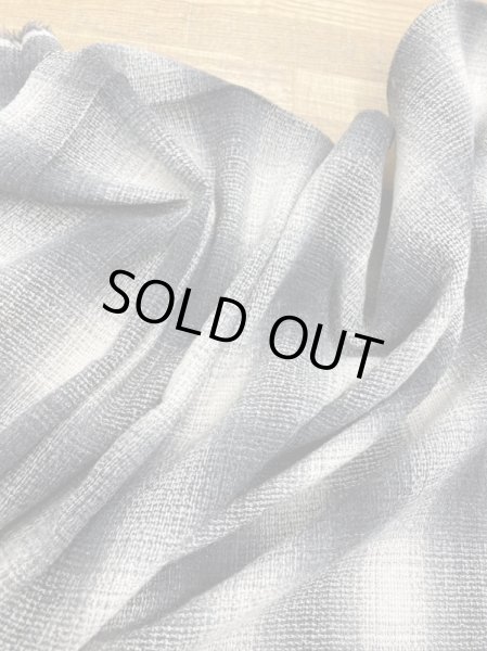 画像6: 生地:綿100%オンブレチェック柄ゆる編み(グレー/白) (6)