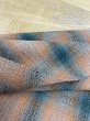画像4: 生地：綿100％オンブレチェック柄ゆる編み（オレンジ／ブルー） (4)