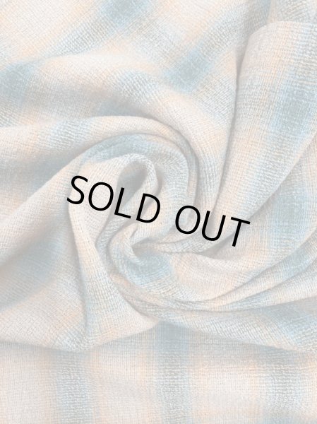 画像6: 生地：綿100％オンブレチェック柄ゆる編み（オレンジ／ブルー） (6)