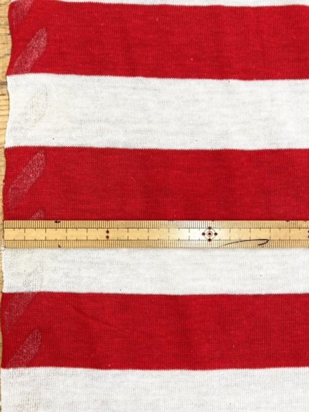 画像3: 生地:綿100%ボーダー柄天竺ニット(キナリ/赤) (3)