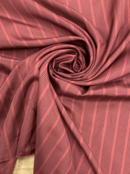 画像6: 生地:ドットストライプ柄ポリエステル(エンジ) (6)