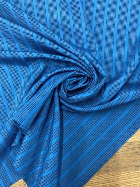 画像5: 生地：ドットストライプ柄ポリエステル（ブルー） (5)