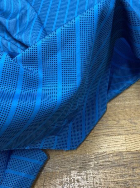 画像6: 生地：ドットストライプ柄ポリエステル（ブルー） (6)