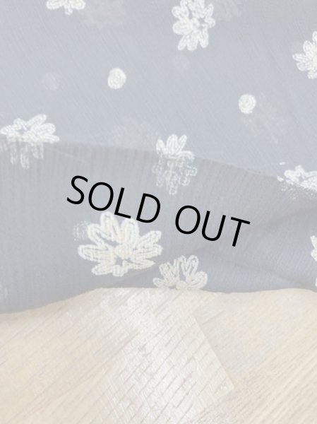 画像4: 生地:プリント楊柳ポリエステル(黒/ベージュ) (4)