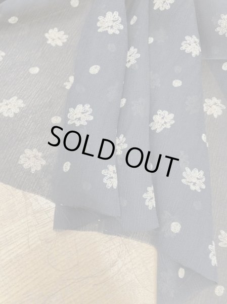 画像5: 生地:プリント楊柳ポリエステル(黒/ベージュ) (5)