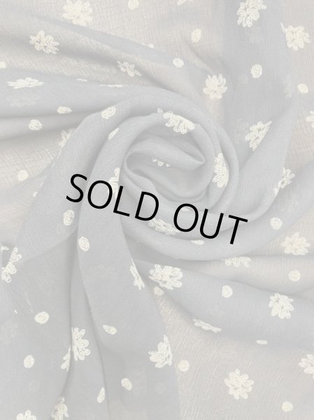 画像7: 生地:プリント楊柳ポリエステル(黒/ベージュ) (7)