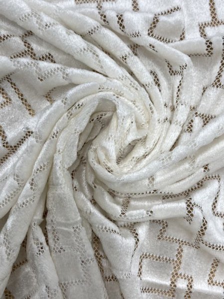 画像6: 生地:ポリ起毛スクエアフロッキーレース(オフ白) (6)