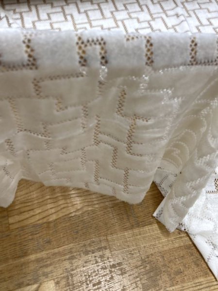 画像7: 生地:ポリ起毛スクエアフロッキーレース(オフ白) (7)