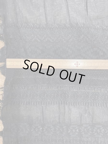 画像2: 生地:綿ポリラメ入りクラッシックボーダーレース(黒) (2)