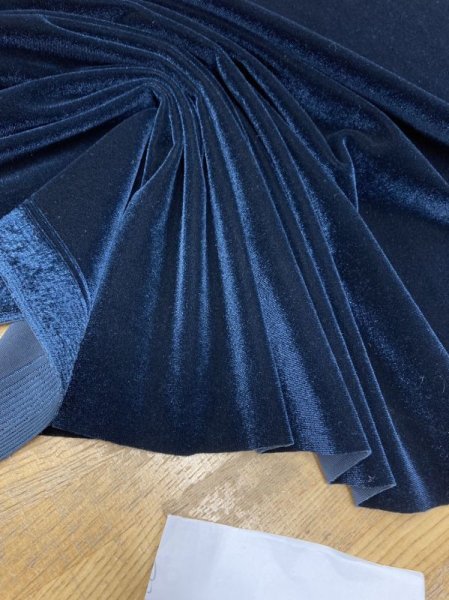 画像6: 生地:ポリエステル100%2wayベロアニット(ダークブルー) (6)